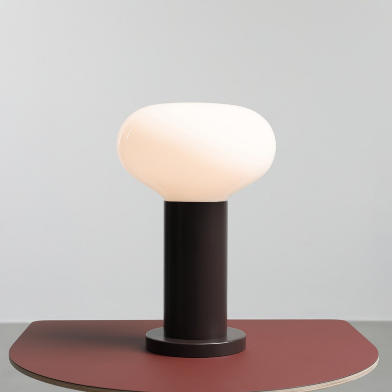 Lampa stołowa Flo Mokka Aldex | Szklany klosz, styl Japandi