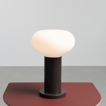 Lampa stołowa Flo Mokka Aldex | Szklany klosz, styl Japandi