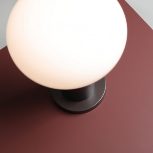 Lampa stołowa Flo Mokka Aldex | Szklany klosz, styl Japandi
