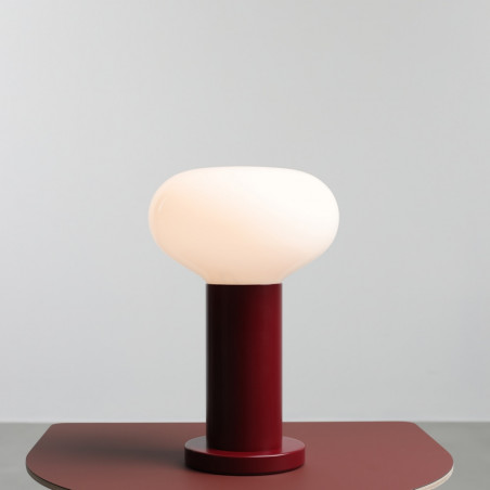 Lampa stołowa Flo Ruby | Szklany klosz, styl Japandi | Aldex