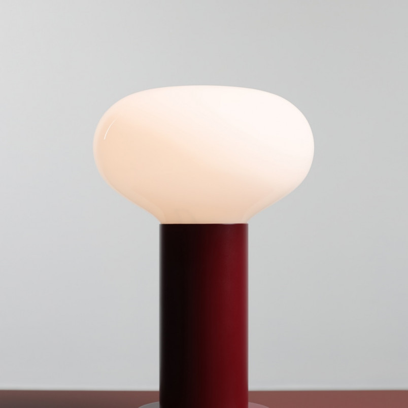 Lampa stołowa Flo Ruby | Szklany klosz, styl Japandi | Aldex