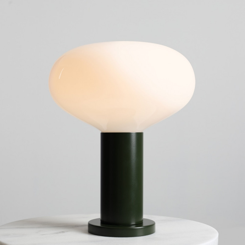 Lampa stołowa Flo Moss - Szklany klosz, design Aldex