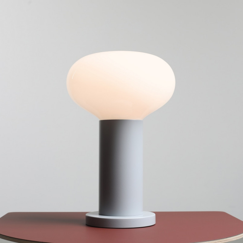 Lampa stołowa Flo Grey Aldex | Szklany klosz, Styl Japandi