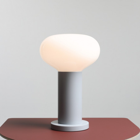 Lampa stołowa Flo Grey Aldex | Szklany klosz, Styl Japandi