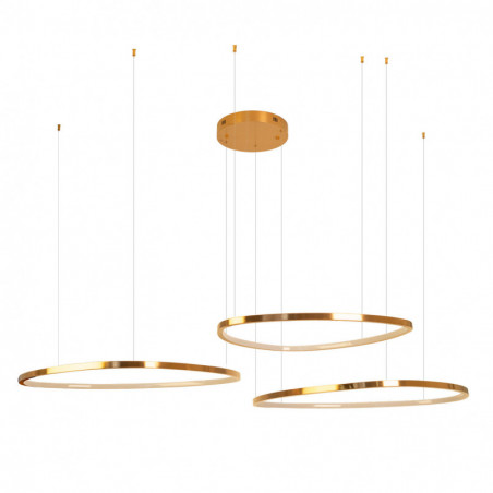 Lampa wisząca Cayenne LED – 3 ringi, miedź/różowe złoto | MaxLight
