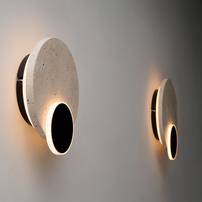 Kinkiet Okrągły Travertin LED MaxLight | Elegancki Design