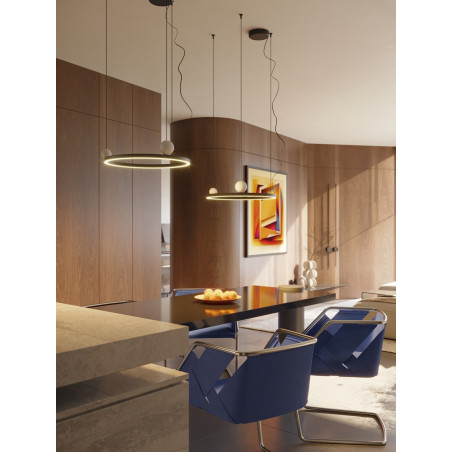 Lampa wisząca Solaris LED - czarna, metalowa, ring 50cm | MaxLight