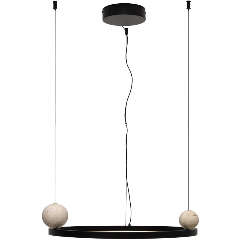 Lampa wisząca Solaris LED - czarna, metalowa, ring 50cm | MaxLight