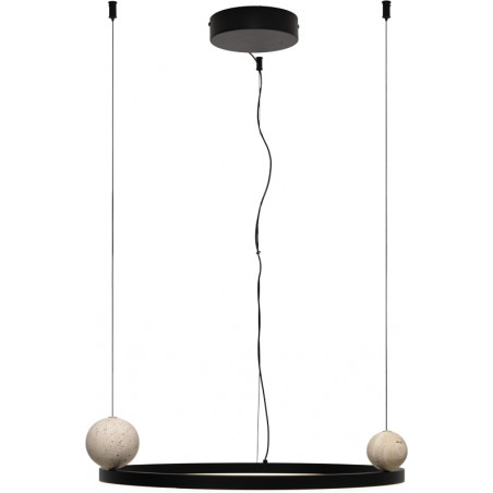 Lampa wisząca Solaris LED - czarna, metalowa, ring 50cm | MaxLight