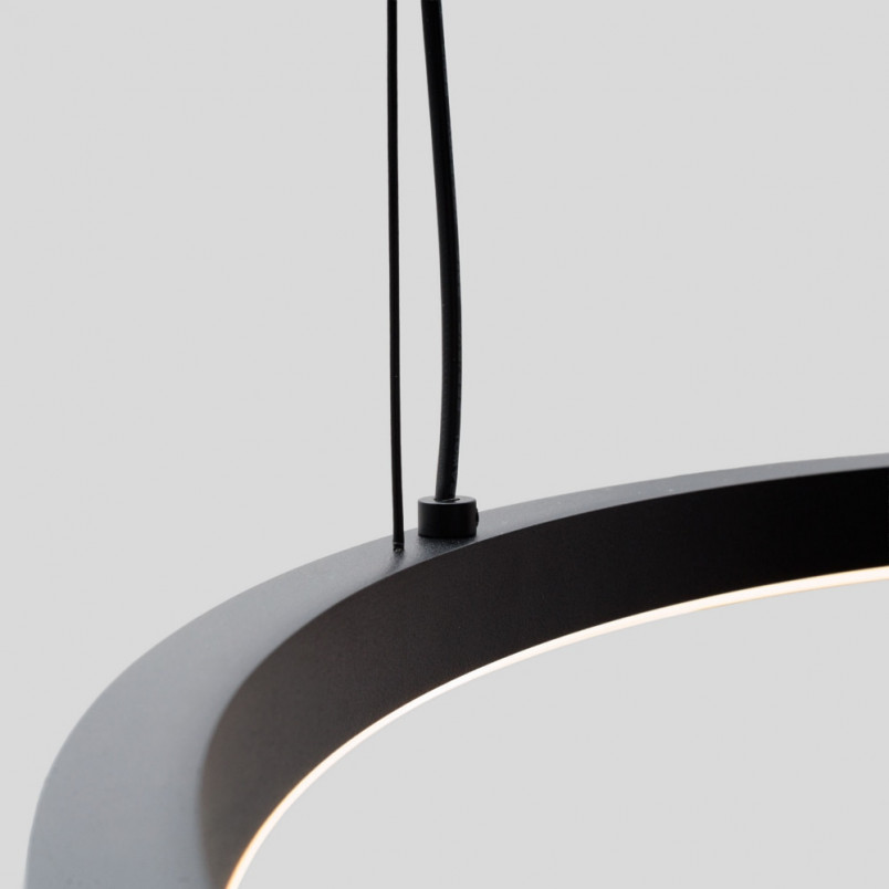 Lampa wisząca Solaris LED - czarna, metalowa, ring 50cm | MaxLight