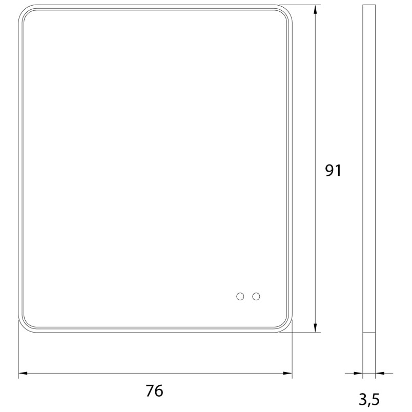 Lustro LED miedziane 76x91cm MaxLight - Oświetlenie łazni