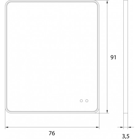 Lustro LED miedziane 76x91cm MaxLight - Oświetlenie łazni