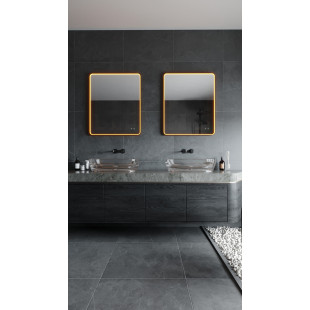Lustro LED miedziane 76x91cm MaxLight - Oświetlenie łazni