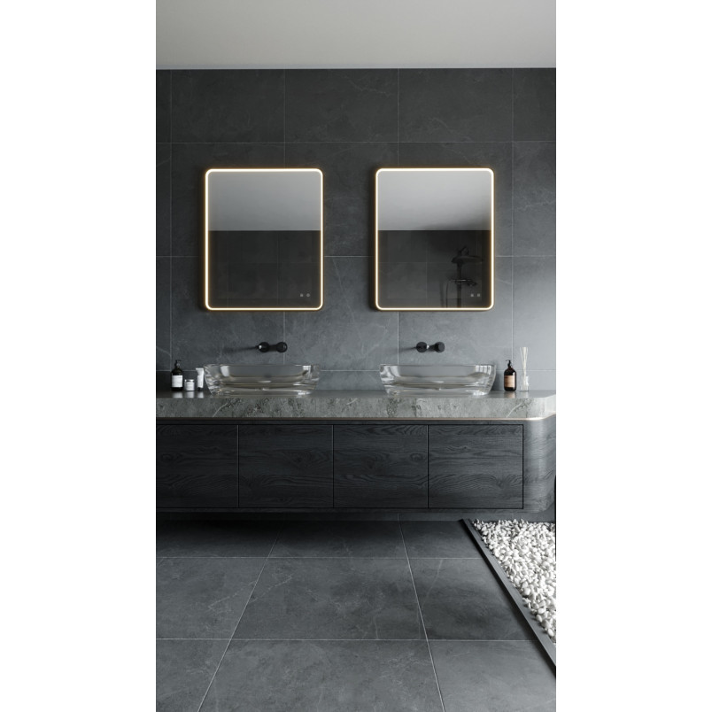 Lustro LED miedziane 76x91cm MaxLight - Oświetlenie łazni