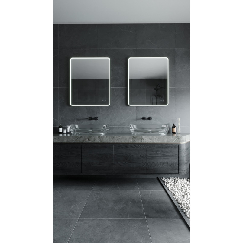 Lustro LED miedziane 76x91cm MaxLight - Oświetlenie łazni