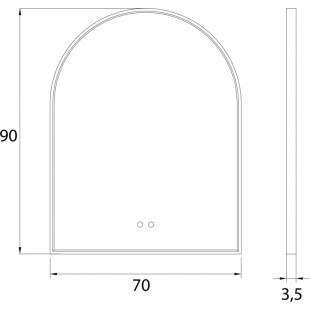 Lustro LED 90x70cm Złote MaxLight | Oświetlenie Łazni