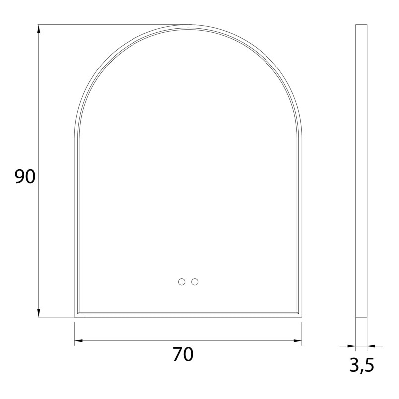 Lustro LED 90x70cm Złote MaxLight | Oświetlenie Łazni