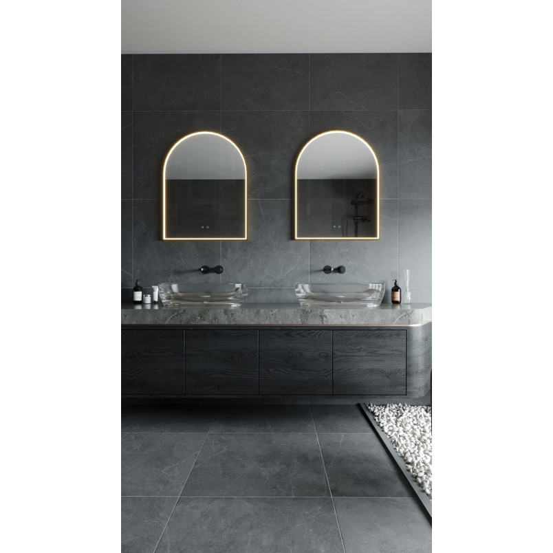 Lustro LED 90x70cm Złote MaxLight | Oświetlenie Łazni
