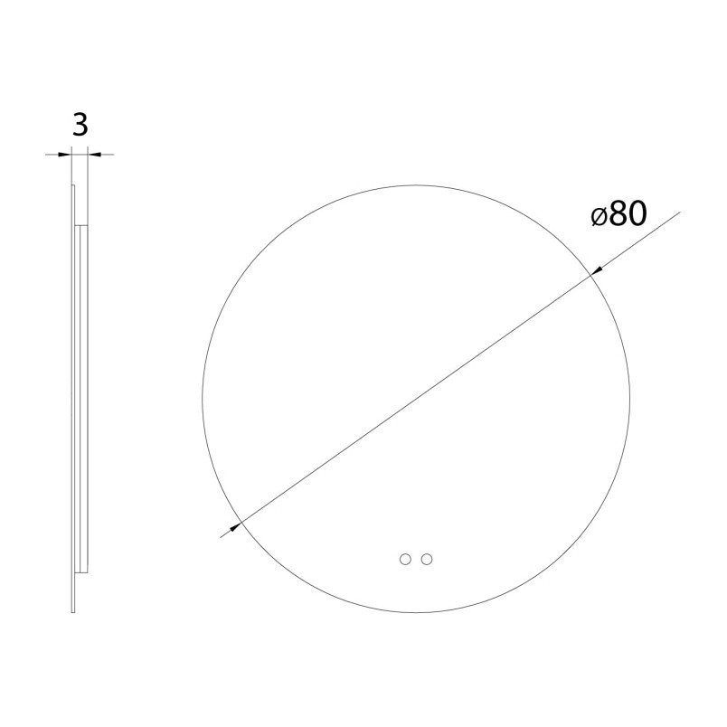 Lustro LED okrągłe 80cm MaxLight - Regulacja światła