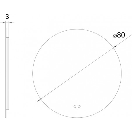 Lustro LED okrągłe 80cm MaxLight - Regulacja światła