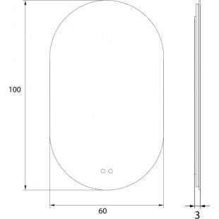 Lustro LED owalne MaxLight 100x60cm - Regulacja Barwy