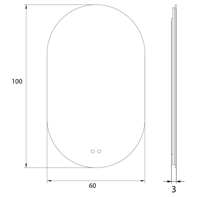 Lustro LED owalne MaxLight 100x60cm - Regulacja Barwy