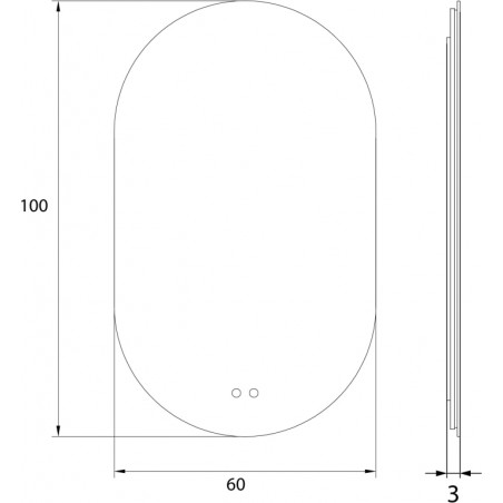 Lustro LED owalne MaxLight 100x60cm - Regulacja Barwy