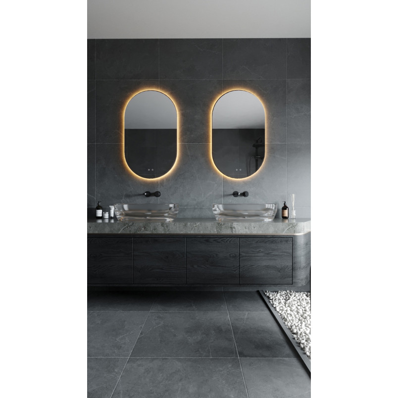 Lustro LED owalne MaxLight 100x60cm - Regulacja Barwy