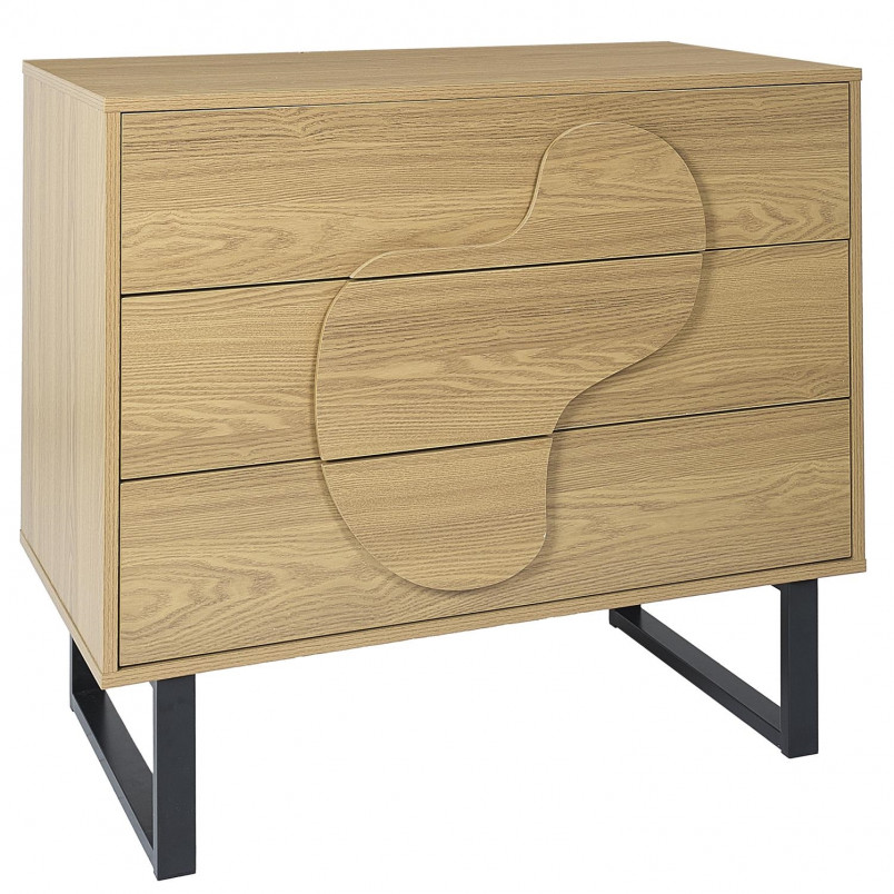 Komoda Calypso 120x35 dąb/czarny Intesi - Funkcjonalność i Styl