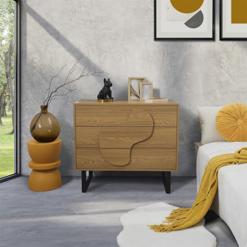 Komoda Calypso 120x35 dąb/czarny Intesi - Funkcjonalność i Styl