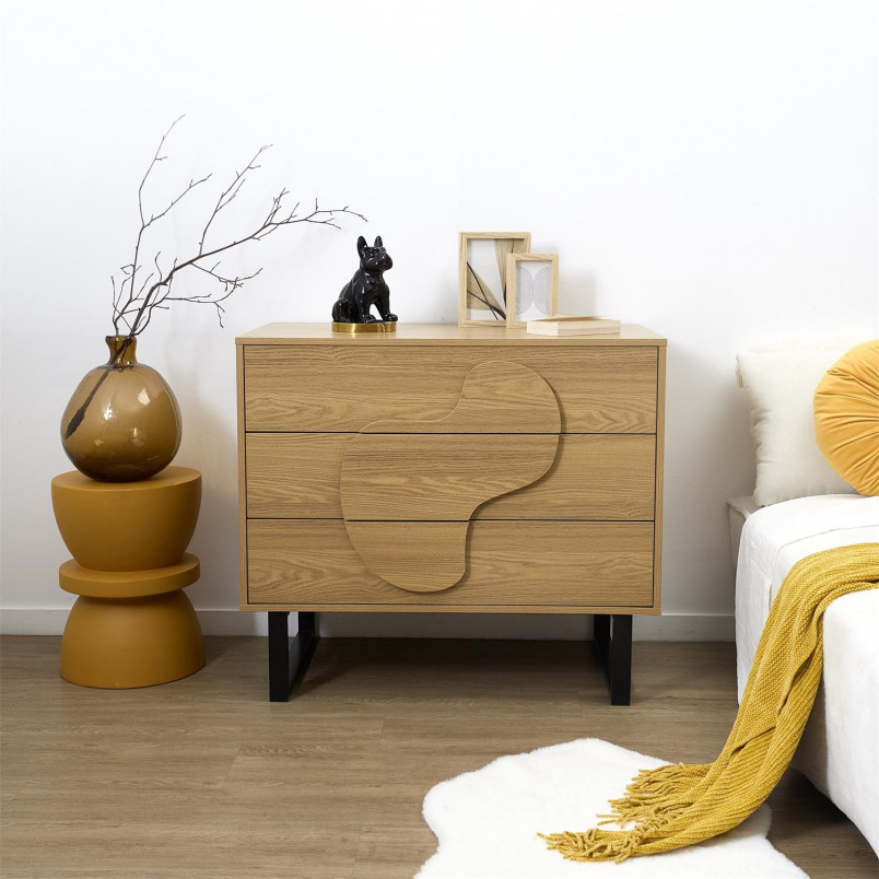 Komoda Calypso 120x35 dąb/czarny Intesi - Funkcjonalność i Styl