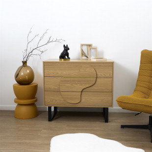Komoda Calypso 120x35 dąb/czarny Intesi - Funkcjonalność i Styl