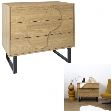Komoda Calypso 120x35 dąb/czarny Intesi - Funkcjonalność i Styl
