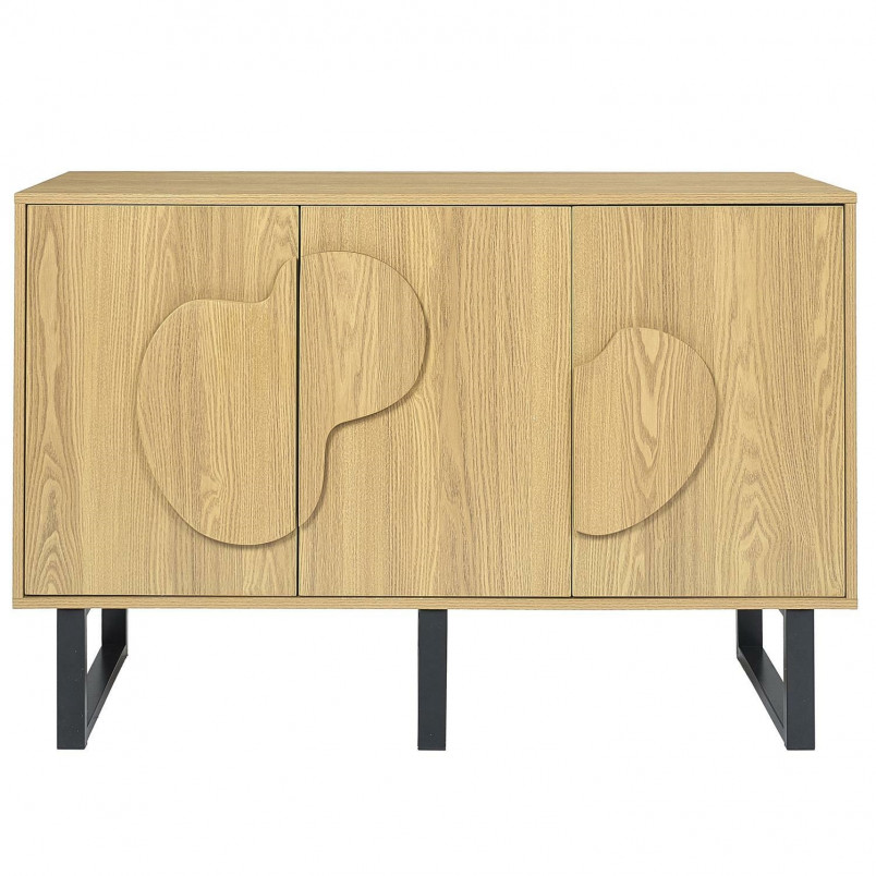 Komoda Calypso 120x35 dąb/czarny Intesi | Elegancki Design