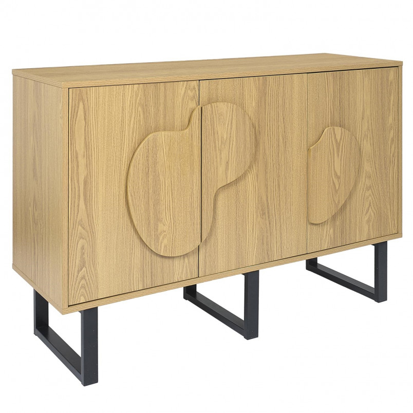 Komoda Calypso 120x35 dąb/czarny Intesi | Elegancki Design