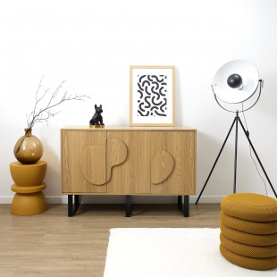 Komoda Calypso 120x35 dąb/czarny Intesi | Elegancki Design