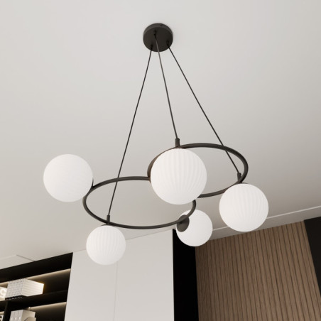 Żyrandol Libra V Emibig - Szklane kule, nowoczesny design