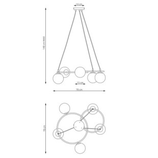 Żyrandol Libra V Emibig - Szklane kule, nowoczesny design