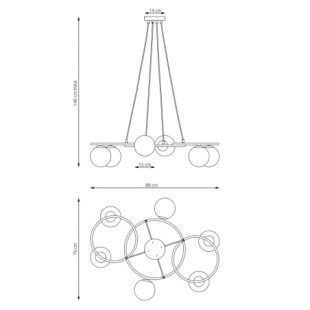 Żyrandol Libra VI Emibig | Szklane Kule, Biały/Czarny | Sklep Lamp