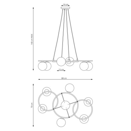 Żyrandol Libra VI Emibig | Szklane Kule, Biały/Czarny | Sklep Lamp