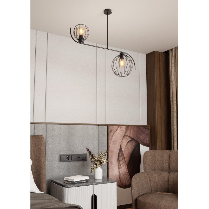 Lampa sufitowa Echo Emibig | Loftowa, 2 kule, 80cm