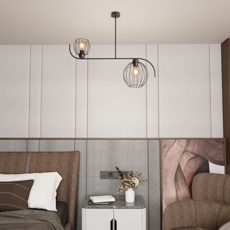 Lampa sufitowa Echo Emibig | Loftowa, 2 kule, 80cm