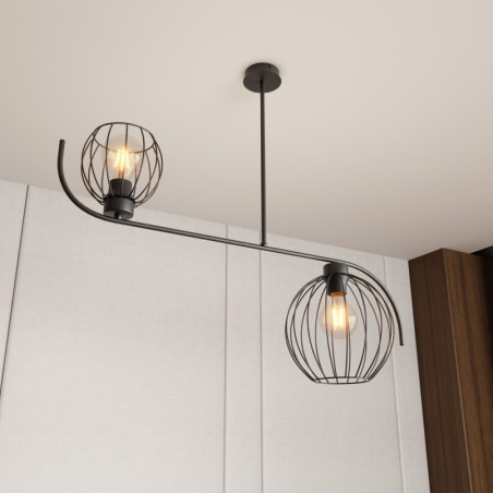 Lampa sufitowa Echo Emibig | Loftowa, 2 kule, 80cm