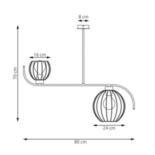 Lampa sufitowa Echo Emibig | Loftowa, 2 kule, 80cm