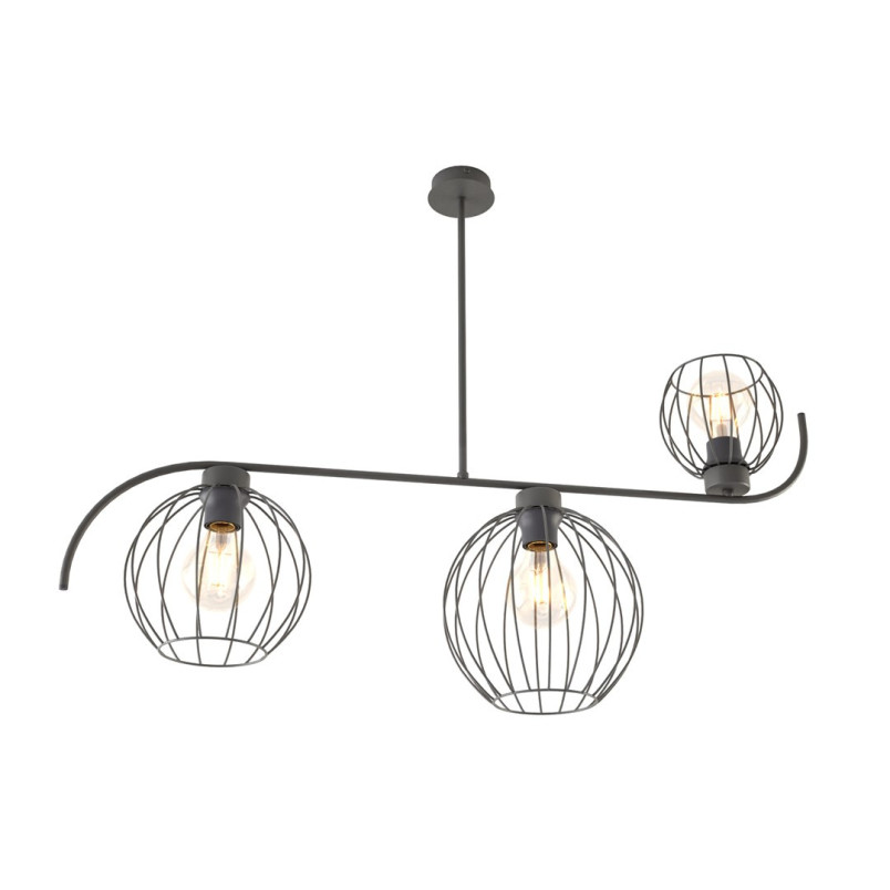 Lampa sufitowa Echo 3 kule Emibig | Loftowa czarna lampa