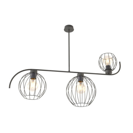 Lampa sufitowa Echo 3 kule Emibig | Loftowa czarna lampa