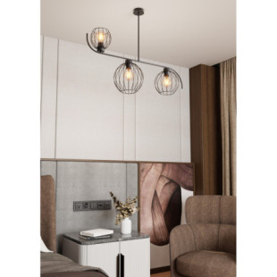 Lampa sufitowa Echo 3 kule Emibig | Loftowa czarna lampa
