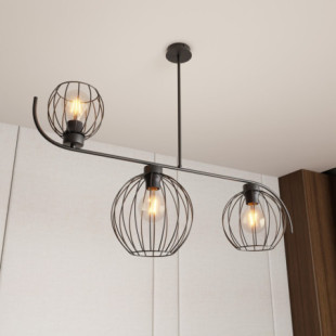 Lampa sufitowa Echo 3 kule Emibig | Loftowa czarna lampa