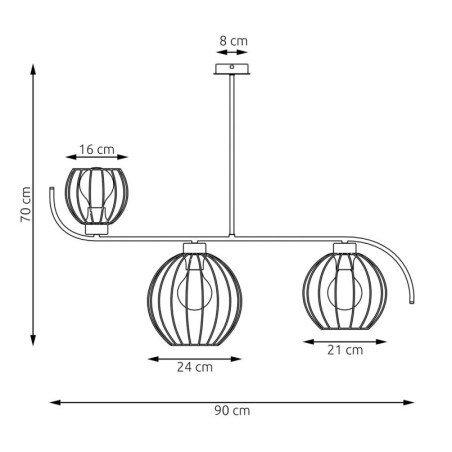 Lampa sufitowa Echo 3 kule Emibig | Loftowa czarna lampa