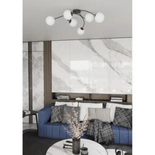 Plafon szklany kule Vibra VI 97cm opal / czarny Emibig